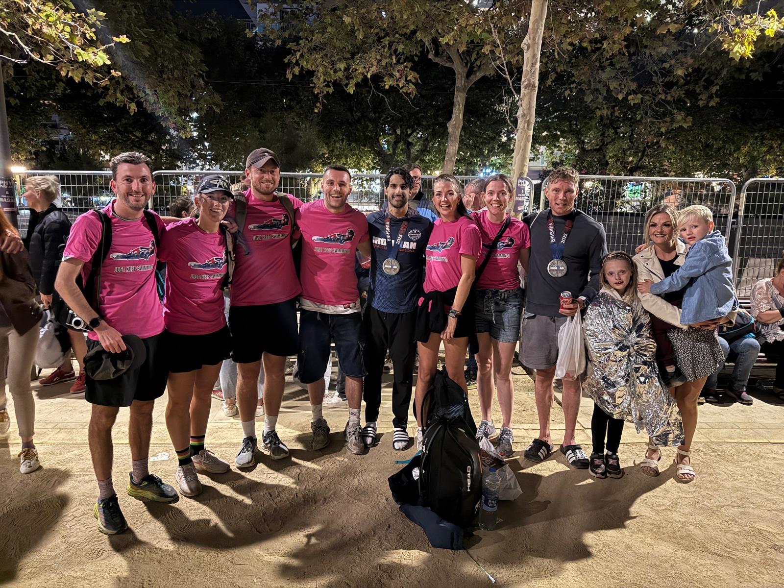 The Tri Project community celebrating at Ironman Barcelona